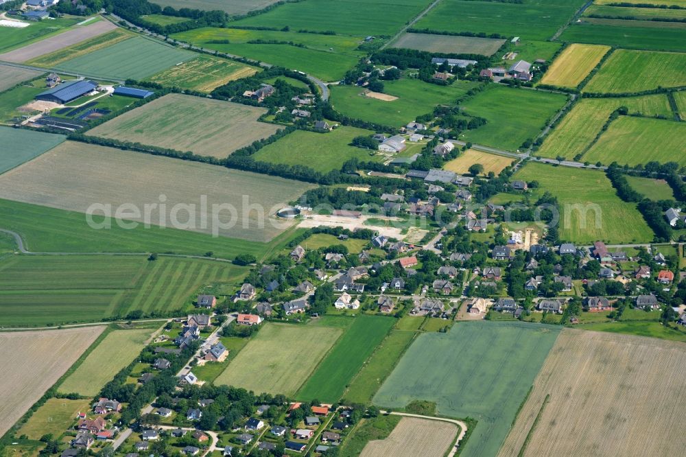 Aerial image Nieblum - Village on marine coastal area of North Sea in the district Goting in Nieblum in the state Schleswig-Holstein