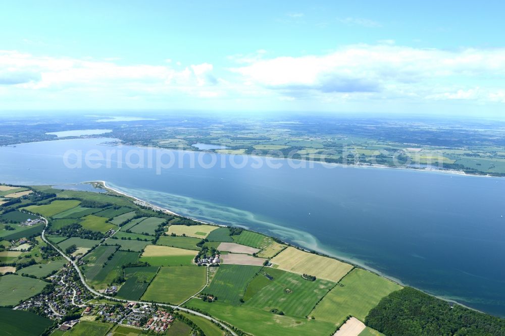 Aerial image Altenhof - Village on marine coastal area of Baltic Sea in Altenhof in the state Schleswig-Holstein