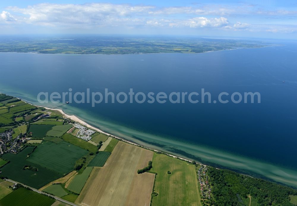 Surendorf from the bird's eye view: Village on marine coastal area of Baltic Sea in Surendorf in the state Schleswig-Holstein