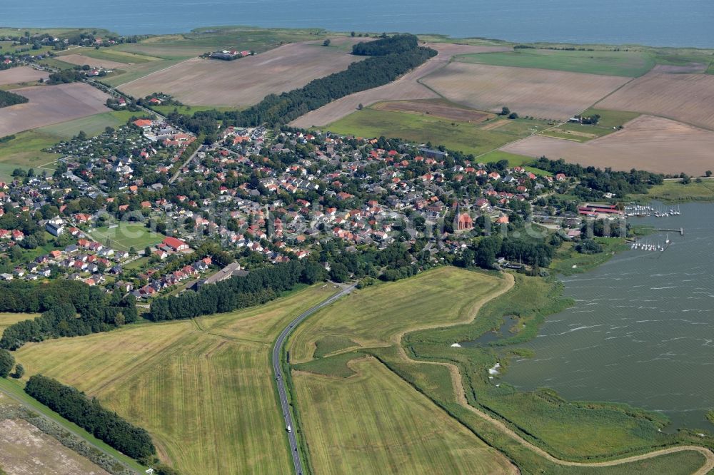 Aerial photograph Wustrow - Village on marine coastal area of Baltic Sea in Wustrow in the state Mecklenburg - Western Pomerania