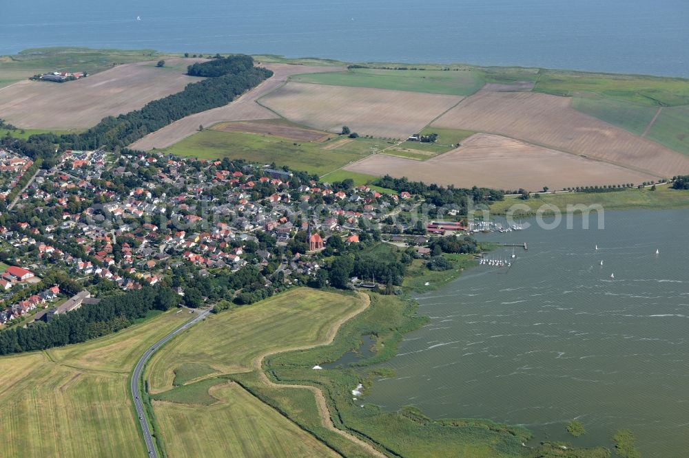 Wustrow from above - Village on marine coastal area of Baltic Sea in Wustrow in the state Mecklenburg - Western Pomerania