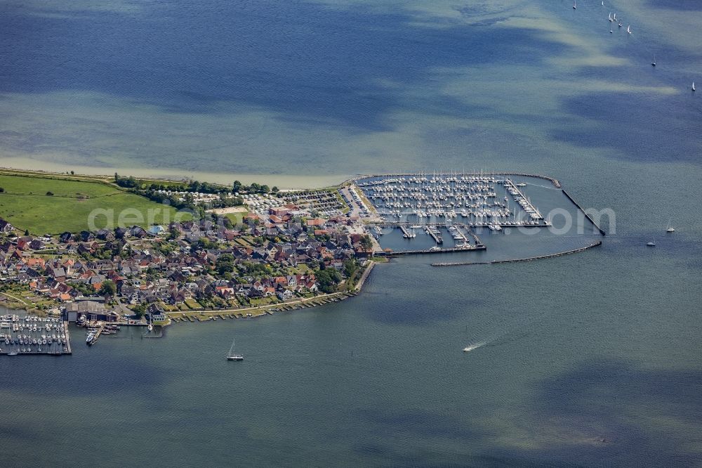 Maasholm from the bird's eye view: Village on marine coastal area of Schlei in Maasholm in the state Schleswig-Holstein, Germany