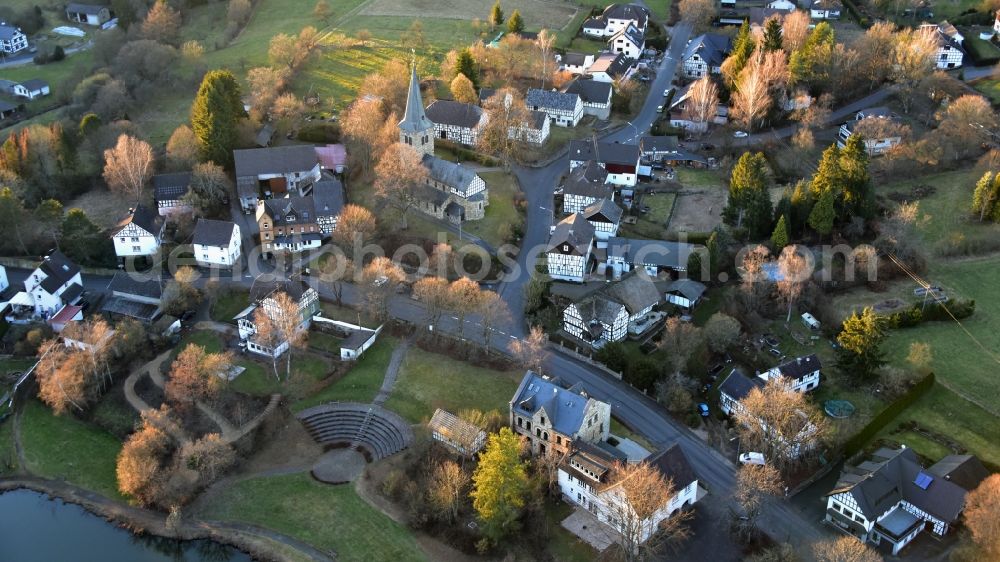 Aerial image Mehren - Village center in Mehren in the state Rhineland-Palatinate, Germany