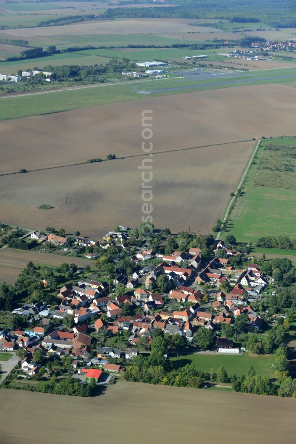 Aerial image Mehrstedt - Village core in Mehrstedt in the state Thuringia