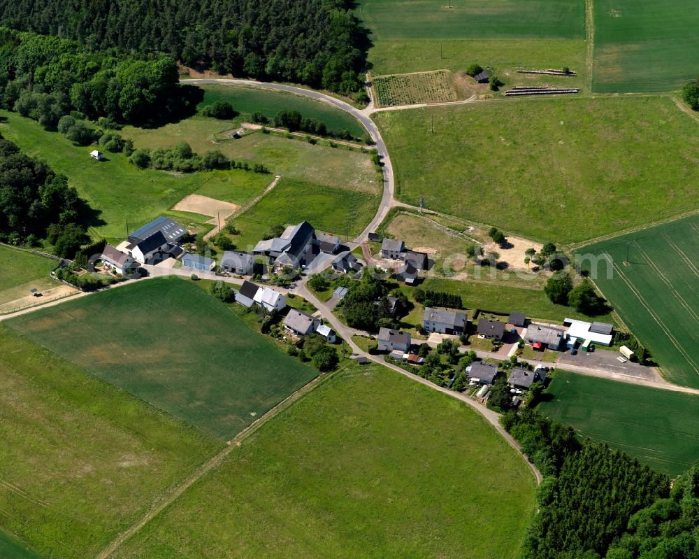 Mermicherhof, Halsenbach from above - Village core in Mermicherhof, Halsenbach in the state Rhineland-Palatinate