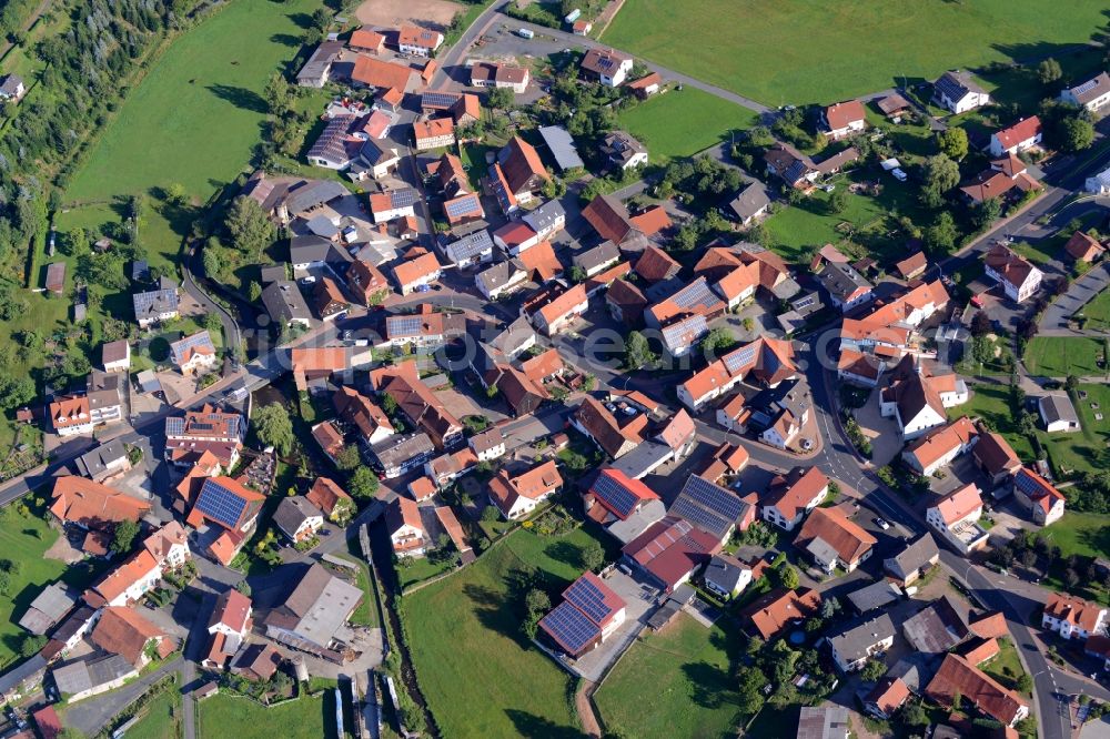 Aerial photograph Mernes - Village core in Mernes in the state Hesse