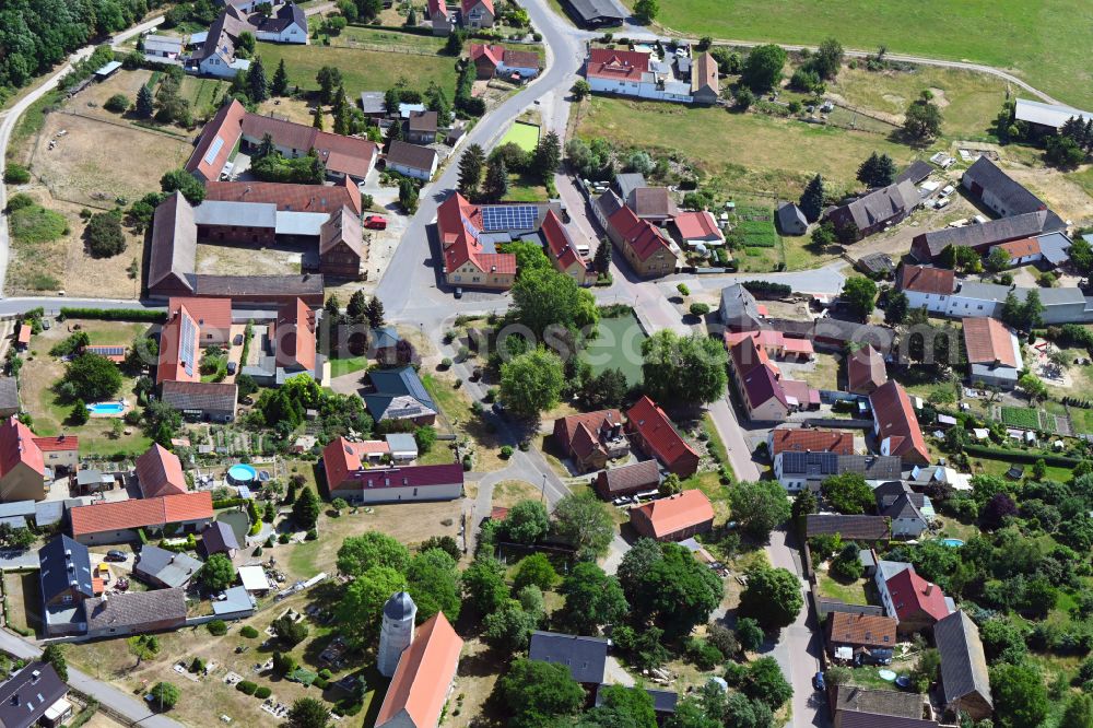 Aerial image Bad Schmiedeberg - Village view in the district Meuro in Bad Schmiedeberg in the state Saxony-Anhalt, Germany