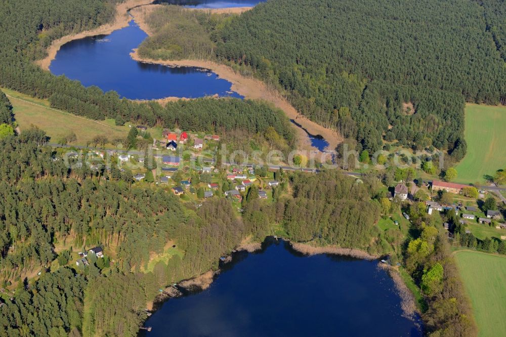 Aerial image Milmersdorf, Ahlimbsmühle - Village core in Milmersdorf, Ahlimbsmuehle in the state Brandenburg