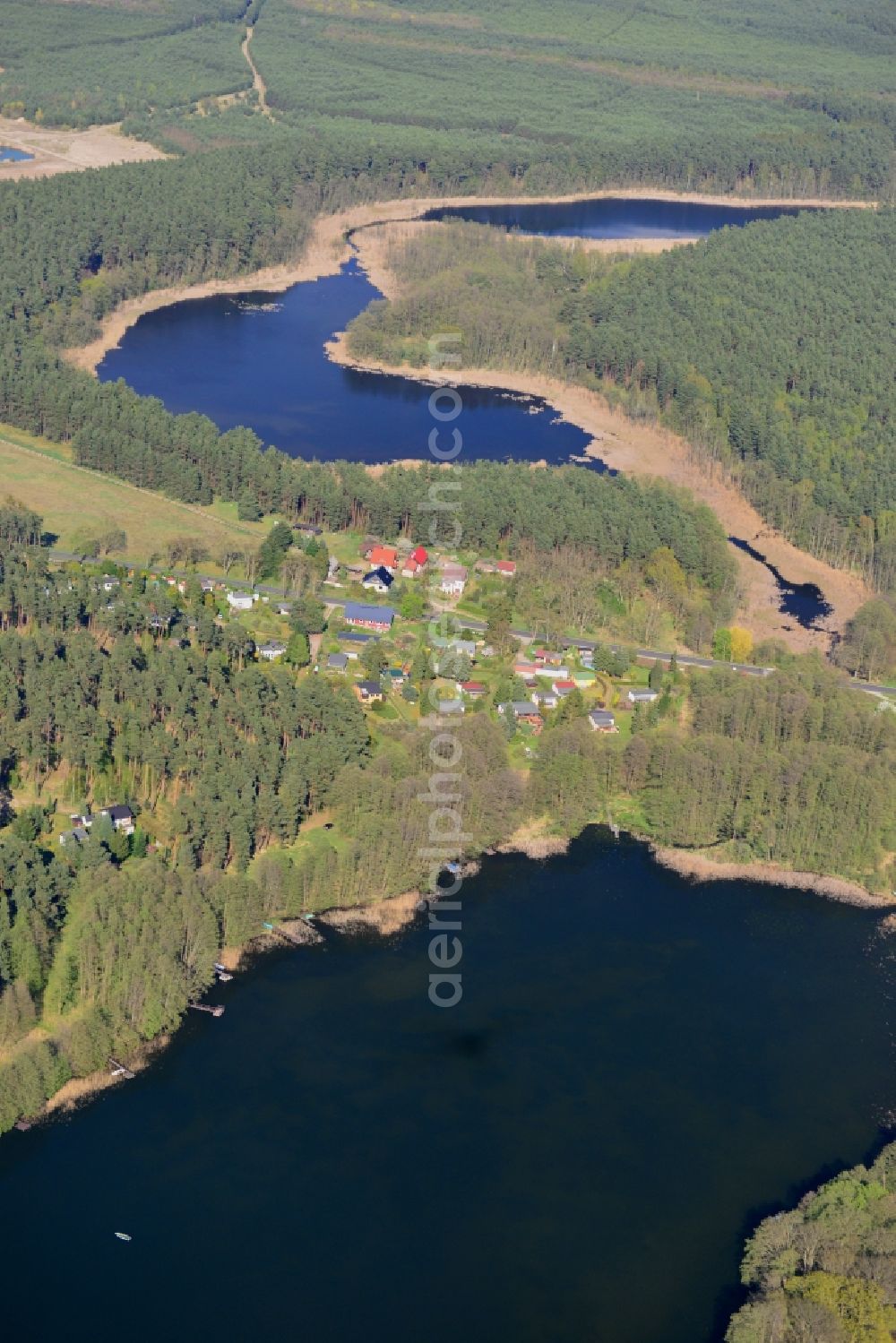 Aerial photograph Milmersdorf, Ahlimbsmühle - Village core in Milmersdorf, Ahlimbsmuehle in the state Brandenburg