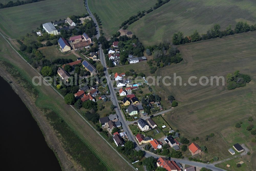 Moritz from above - Village core in Moritz in the state Saxony