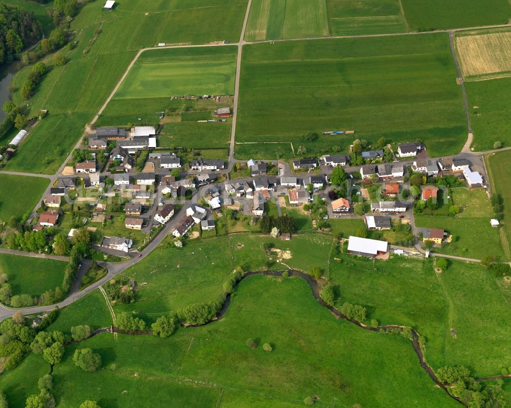 Aerial photograph Mudenbach, Hanwerth - Village core in Mudenbach, Hanwerth in the state Rhineland-Palatinate