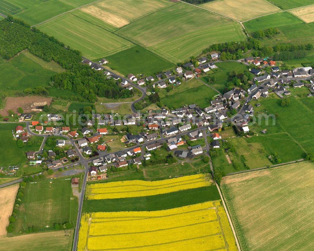 Aerial photograph Mudenbach - Village core in Mudenbach in the state Rhineland-Palatinate