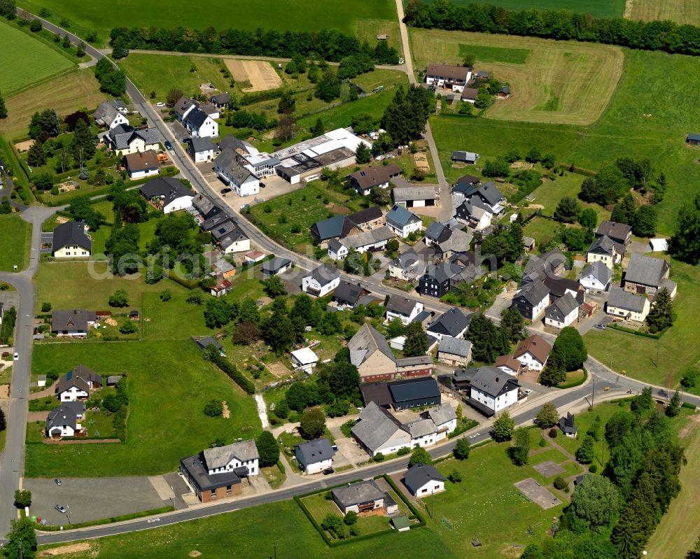 Nannhausen from above - Village core in Nannhausen in the state Rhineland-Palatinate