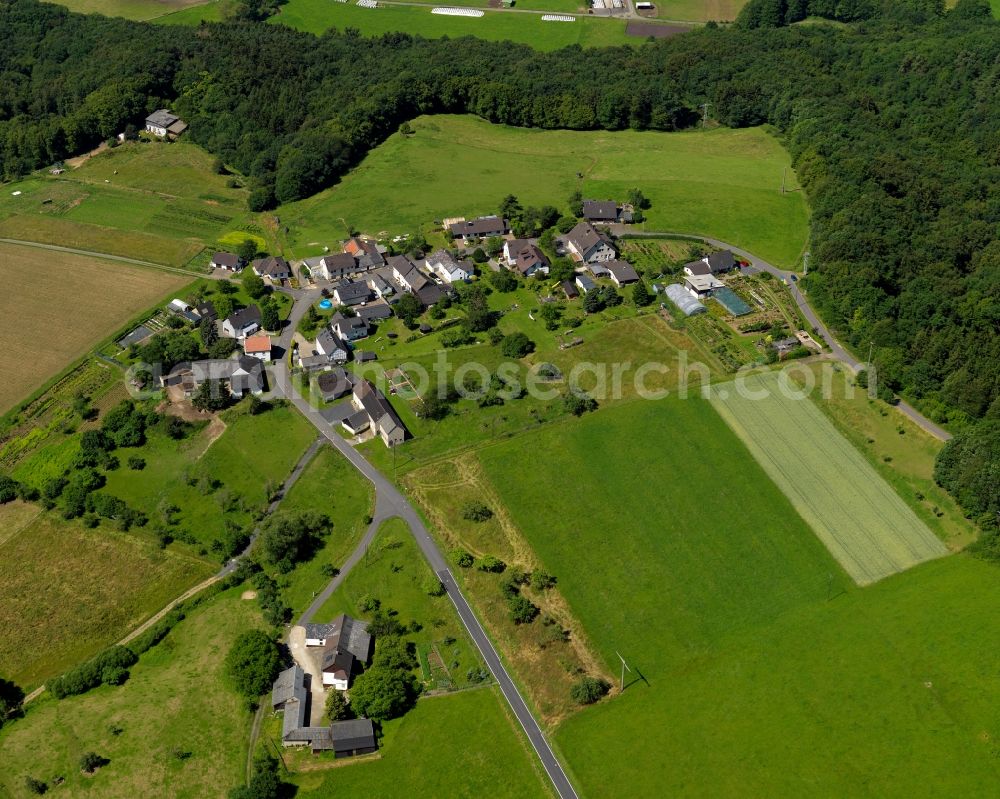 Aerial image Niederetscheid, Neustadt (Wied) - Village core in Niederetscheid, Neustadt (Wied) in the state Rhineland-Palatinate