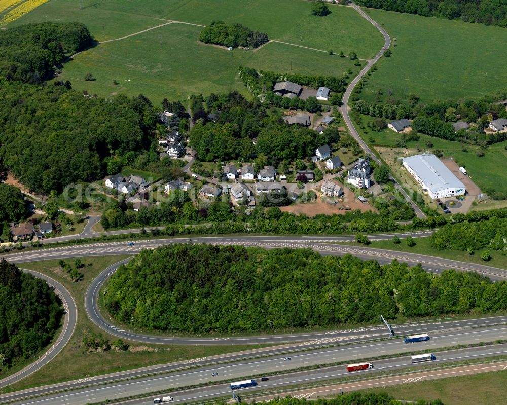 Nörtershausen, Schiebigeich from above - Village in Noertershausen, Schiebigeich on the E31 in the state of Rhineland-Palatinate