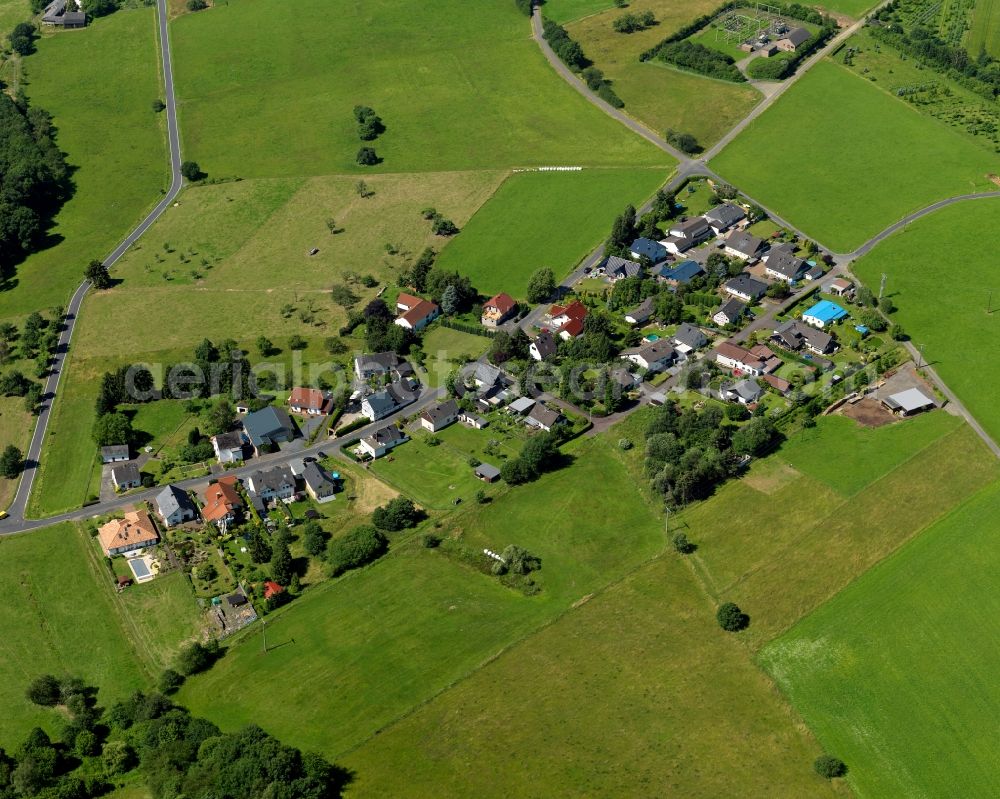 Oberetscheid, Neustadt (Wied) from above - Village core in Oberetscheid, Neustadt (Wied) in the state Rhineland-Palatinate