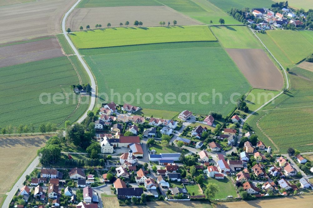 Offendorf from the bird's eye view: Village core in Offendorf in the state Bavaria