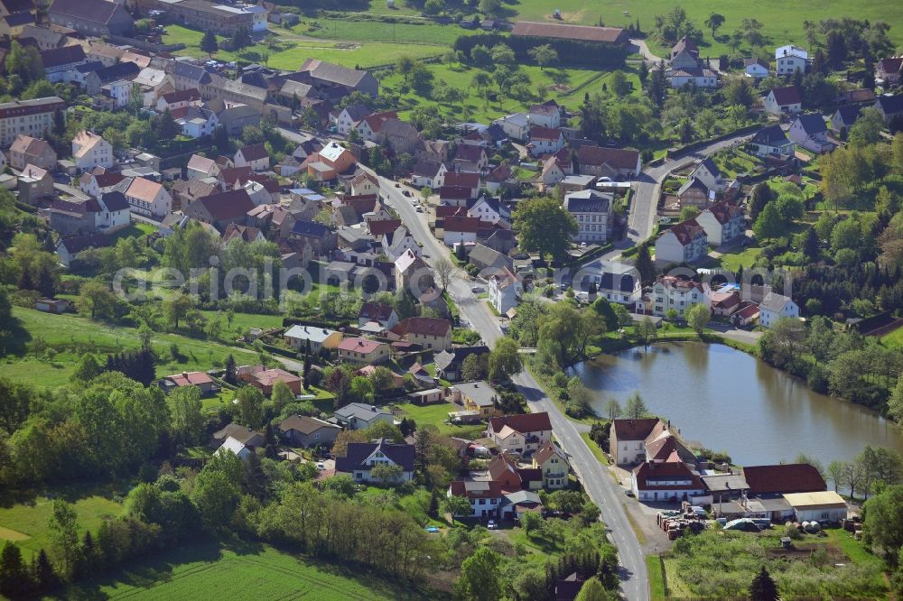 Aerial image Pölzig - Village core in Poelzig in the state Thuringia