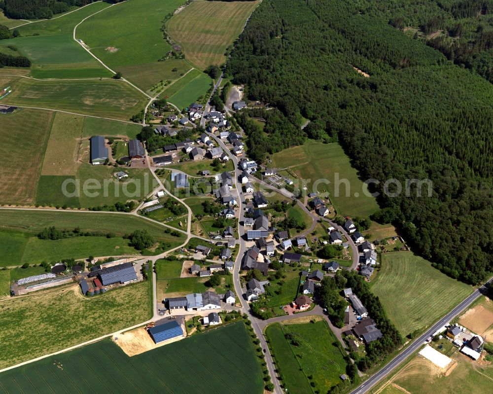 Rödelhausen from above - Village core in Roedelhausen in the state Rhineland-Palatinate