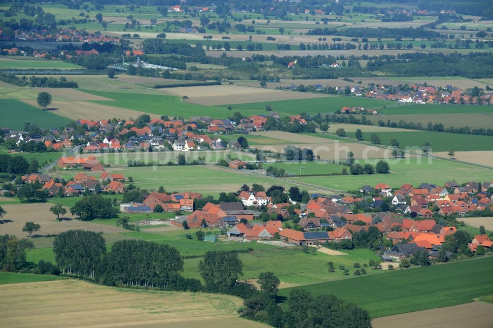 Aerial image Rehren Nordbruch - Village core of Rehren and Nordbruch in the state Lower Saxony