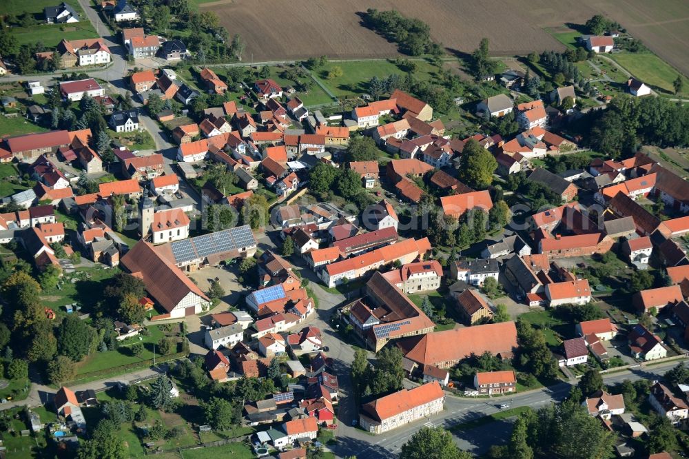 Aerial image Rockensußra - Village core in Rockensussra in the state Thuringia