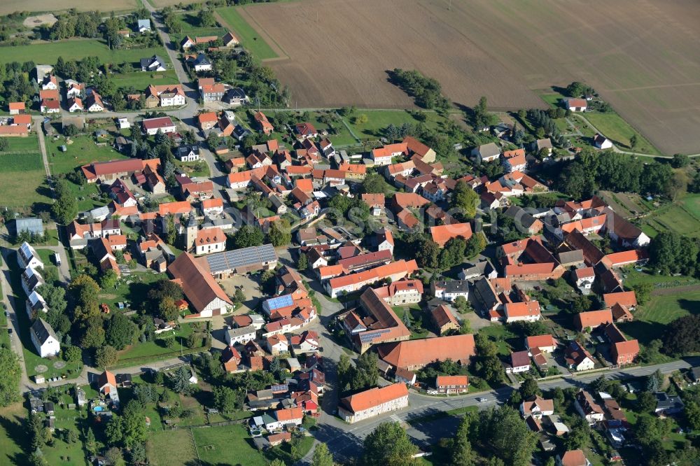 Rockensußra from above - Village core in Rockensussra in the state Thuringia