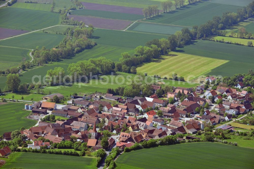 Aerial image Schellbach, Neustadt - Village core in Schellbach, Neustadt in the state Bavaria