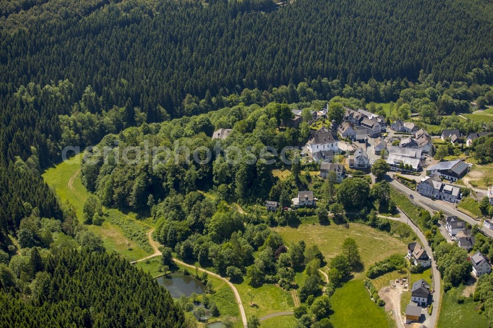 Schmallenberg, Nordenau from above - Village core in Schmallenberg - Nordenau in the state North Rhine-Westphalia