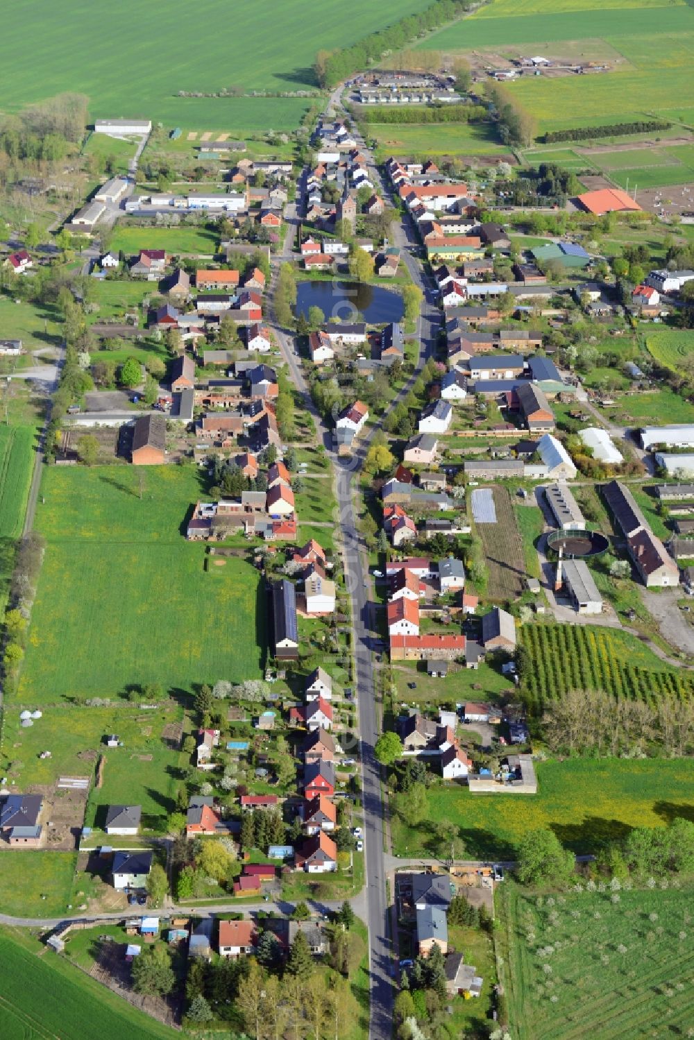 Aerial image Schönfeld - Village core in Schoenfeld in the state Brandenburg