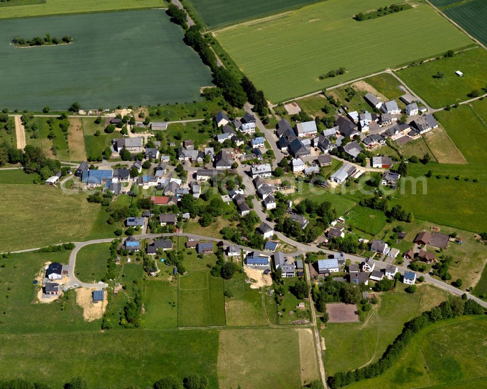 Schwarzen from above - Village core in Schwarzen in the state Rhineland-Palatinate