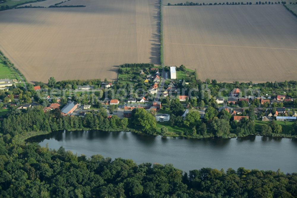 Groß Behnitz from above - Village on the lake bank areas in Gross Behnitz in the state Brandenburg