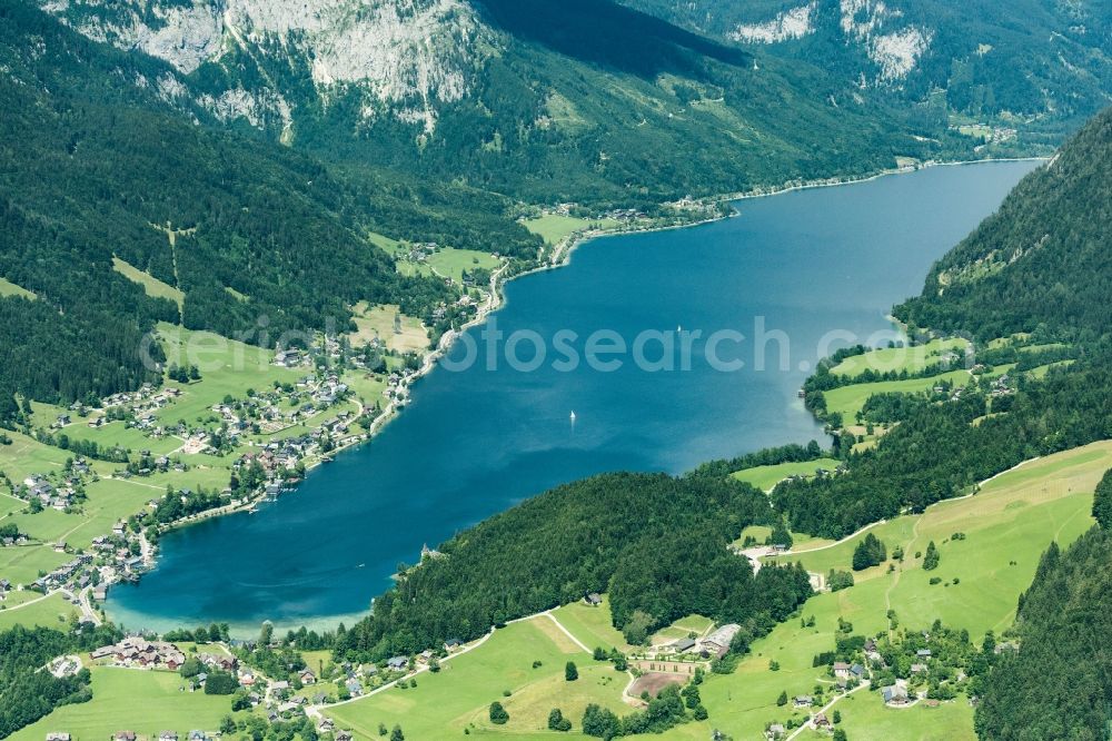 Aerial photograph Archkogl - Village on the lake bank areas of Grundlsees in Archkogl in Steiermark, Austria