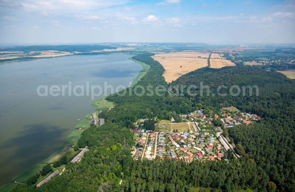 Aerial image Seedorf - Village on the lake bank areas des Malchiner Sees in Seedorf in the state Mecklenburg - Western Pomerania