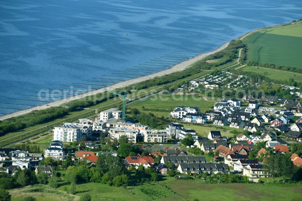 Börgerende-Rethwisch from above - Village on the lake bank areas the Baltic Sea in Boergerende-Rethwisch in the state Mecklenburg - Western Pomerania, Germany