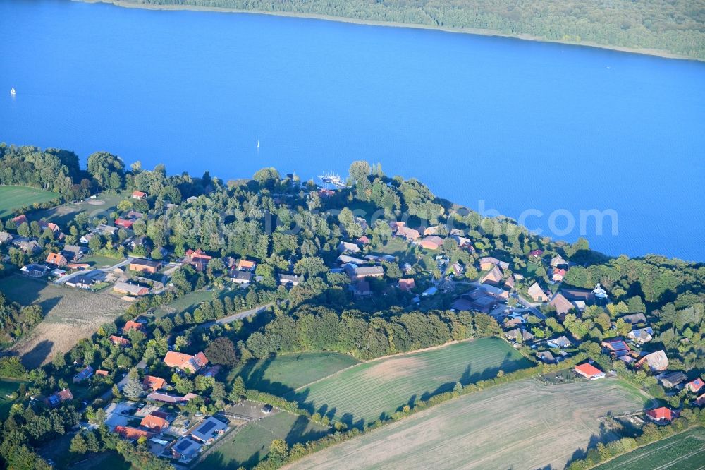 Aerial image Buchholz - Village on the lake bank areas of Ratzeburger See in Buchholz in the state Schleswig-Holstein, Germany