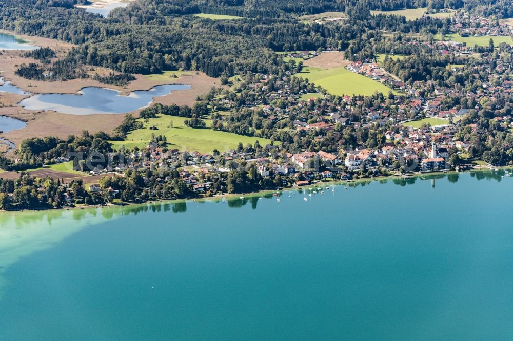 Aerial photograph Seeshaupt - Village on the lake bank areas of Starnberger Sees in Seeshaupt in the state Bavaria, Germany