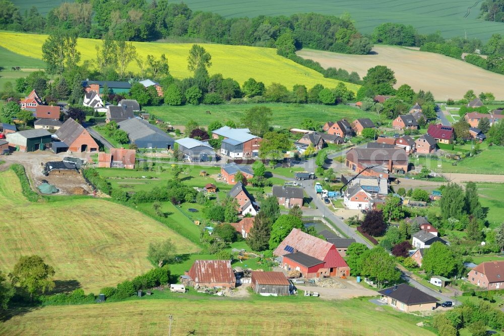 Aerial photograph Siebenbäumen - Village core in Siebenbaeumen in the state Schleswig-Holstein