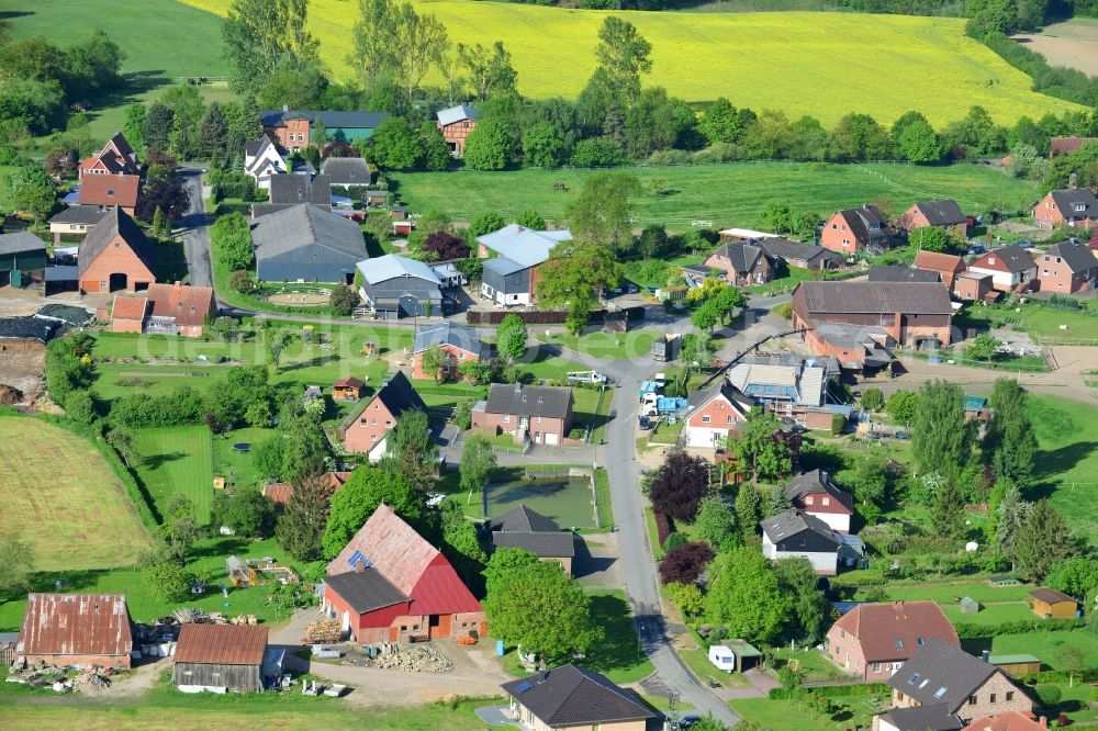 Siebenbäumen from above - Village core in Siebenbaeumen in the state Schleswig-Holstein