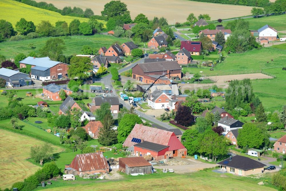 Aerial photograph Siebenbäumen - Village core in Siebenbaeumen in the state Schleswig-Holstein