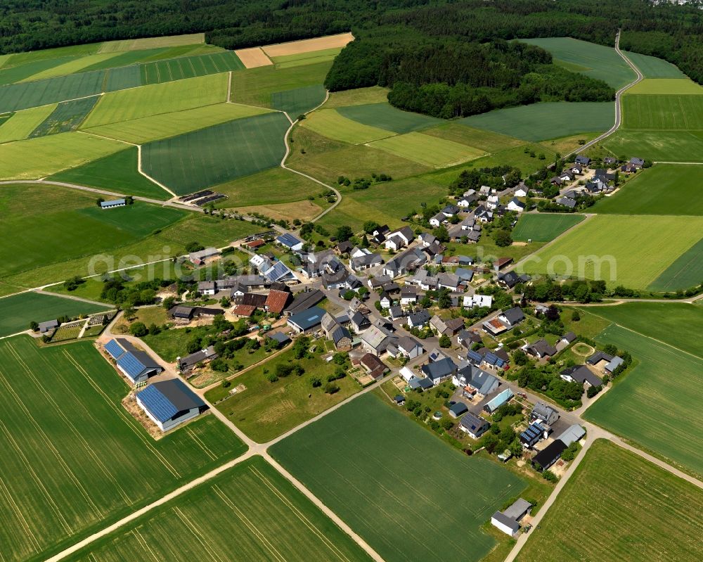 Spesenroth from the bird's eye view: Village core in Spesenroth in the state Rhineland-Palatinate