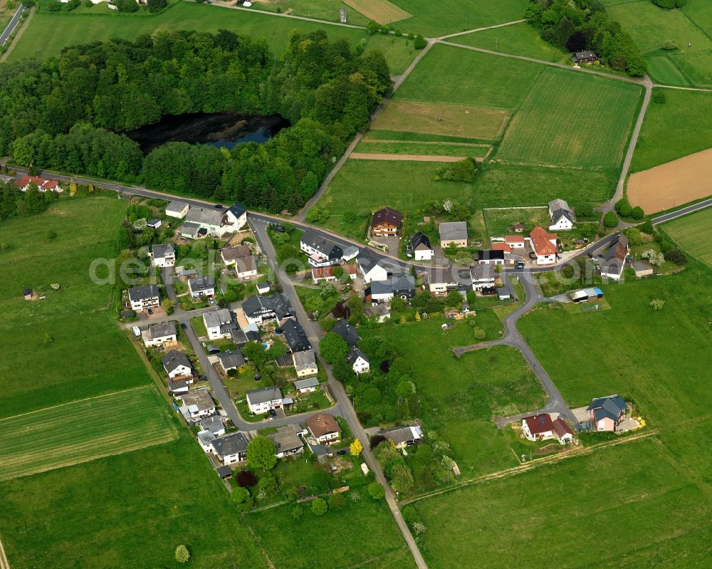 Steinebach an der Wied, Schmidthahn from above - Village core in Steinebach an der Wied, Schmidthahn in the state Rhineland-Palatinate