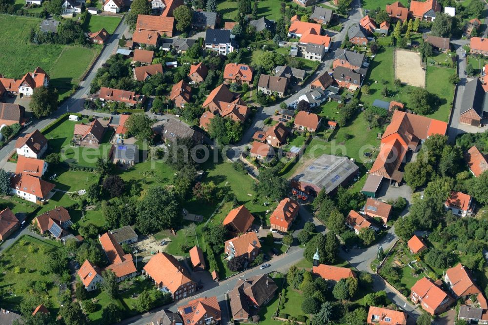 Barsinghausen from above - Village core of Stemmen in the state Lower Saxony