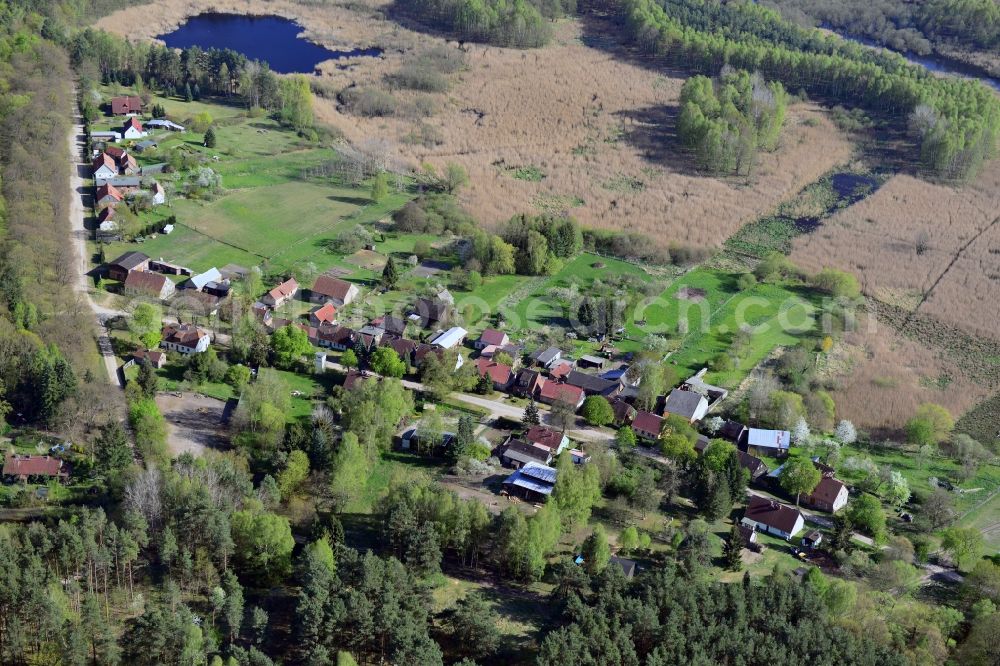 Aerial image Temmen-Ringenwalde, Poratz - Village core in Temmen-Ringenwalde, Poratz in the state Brandenburg