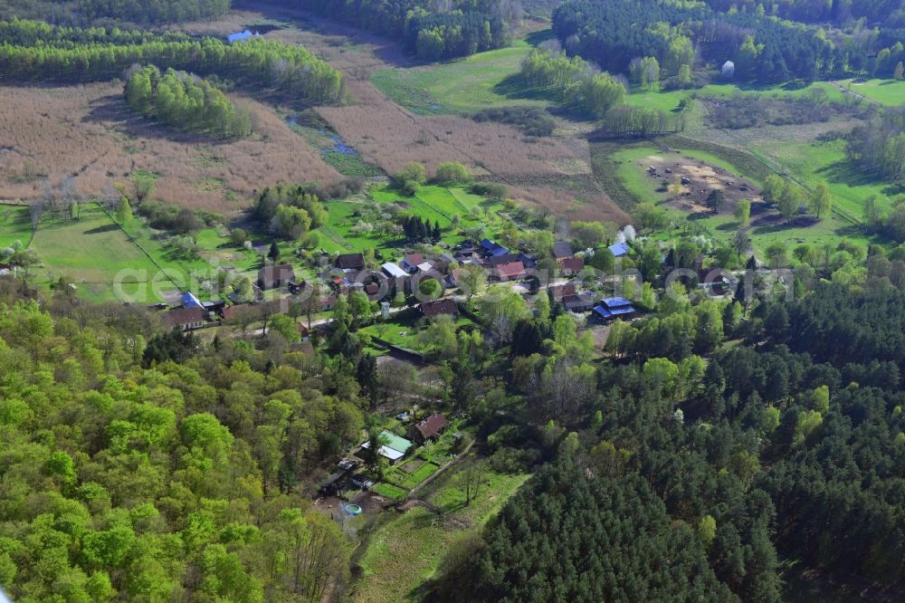 Aerial photograph Temmen-Ringenwalde, Poratz - Village core in Temmen-Ringenwalde, Poratz in the state Brandenburg