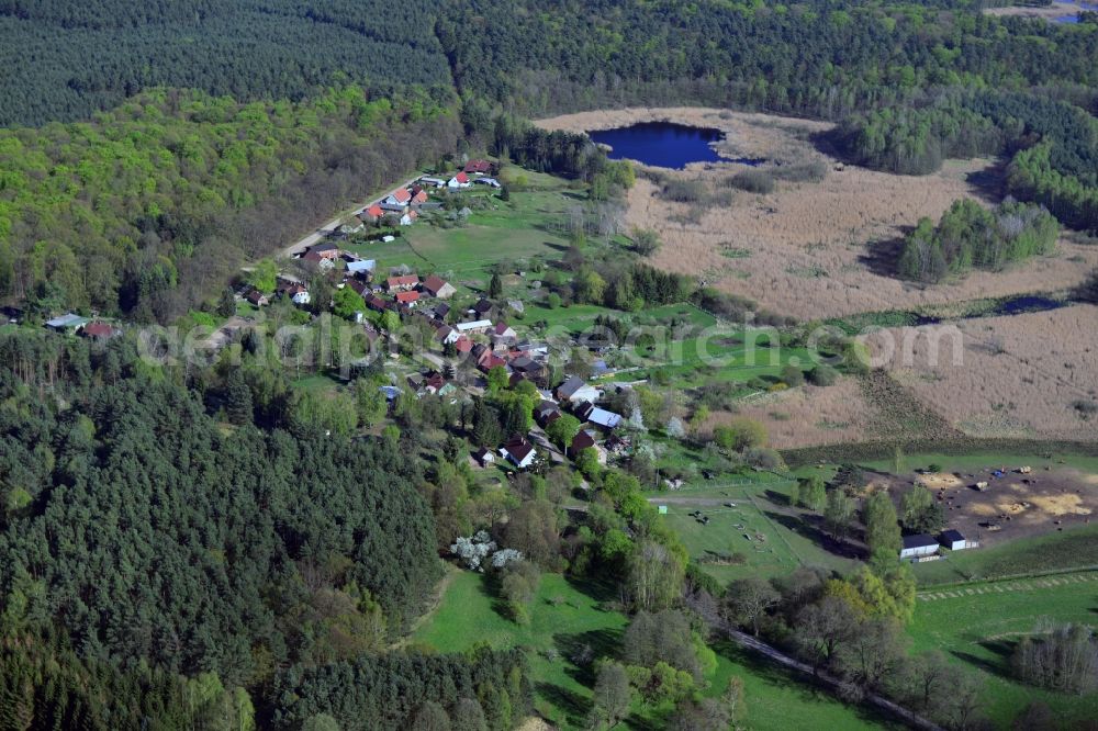 Temmen-Ringenwalde, Poratz from above - Village core in Temmen-Ringenwalde, Poratz in the state Brandenburg