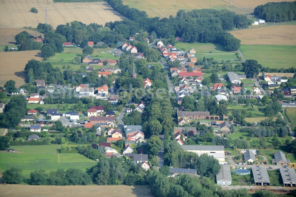 Aerial photograph Tempelfelde, Sydower Fließ - Village core in Tempelfelde, Sydower Fliess in the state Brandenburg