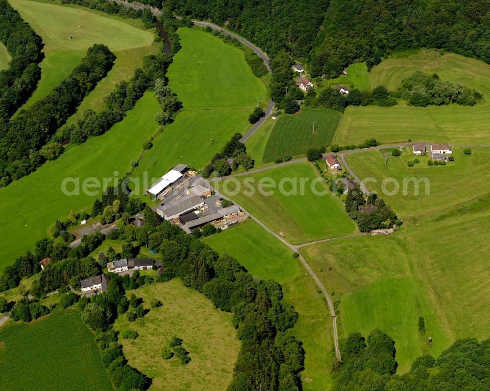 Thalhof, Neustadt (Wied) from above - Village core in Thalhof, Neustadt (Wied) in the state Rhineland-Palatinate