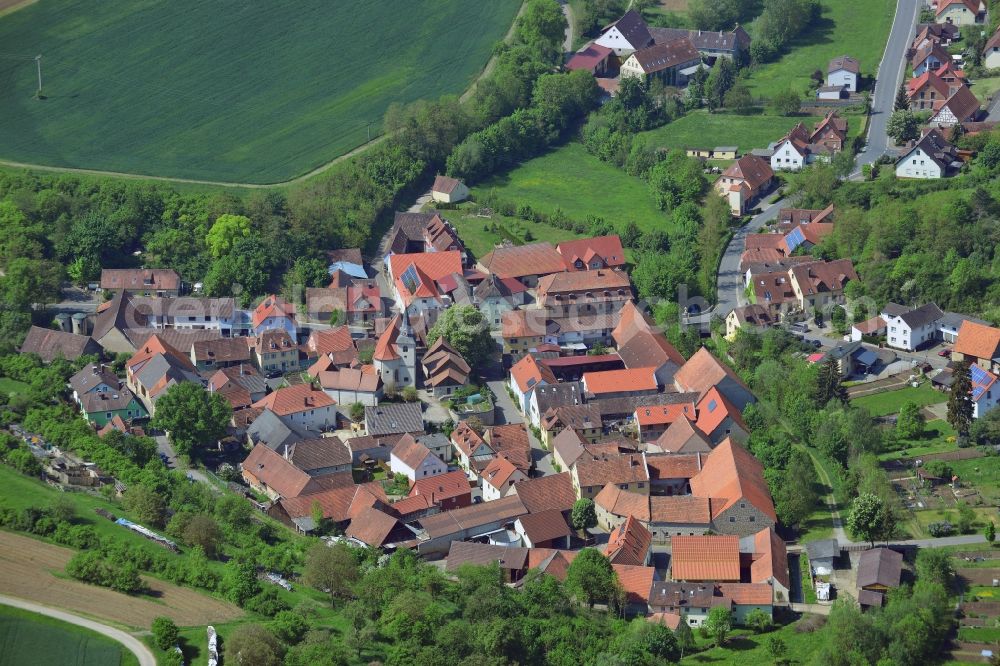 Aerial photograph Tiefenstockheim, Seinsheim - Village core in Tiefenstockheim, Seinsheim in the state Bavaria