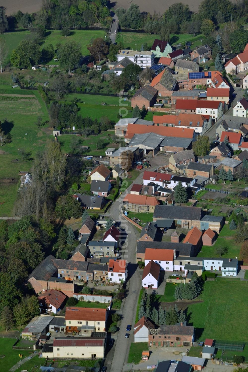 Aerial image Trebnitz - Village center Trebnitz in Saxony-Anhalt