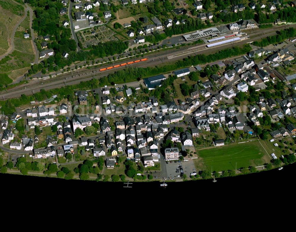 Bullay from above - Village core of in Bullay in the state Rhineland-Palatinate